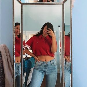 Red Lacoste shirt!